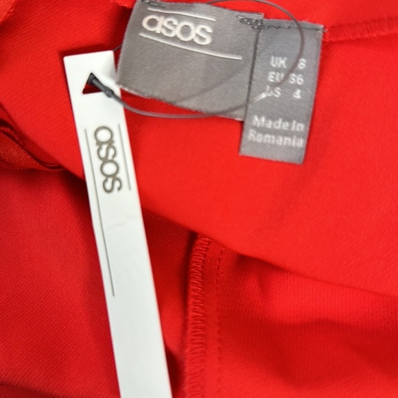 ASOS DESIGN | Twist Front Strappy Culotte Jumpsuit in Red - Picture 13 of 15